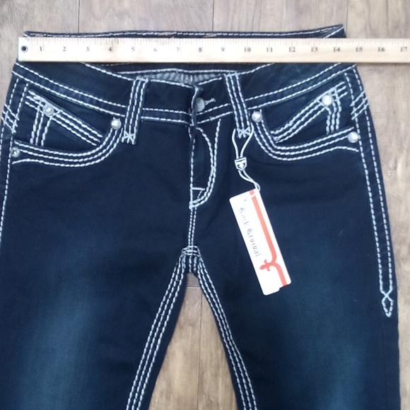 Rock Revival Women's Jeans 28 Aida Skinny Embellished Rhinestones NWT 148 USD - Picture 11 of 14